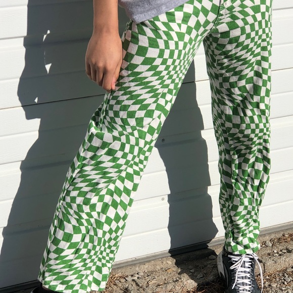 Green white geometric jeans size 27 - Picture 2 of 4